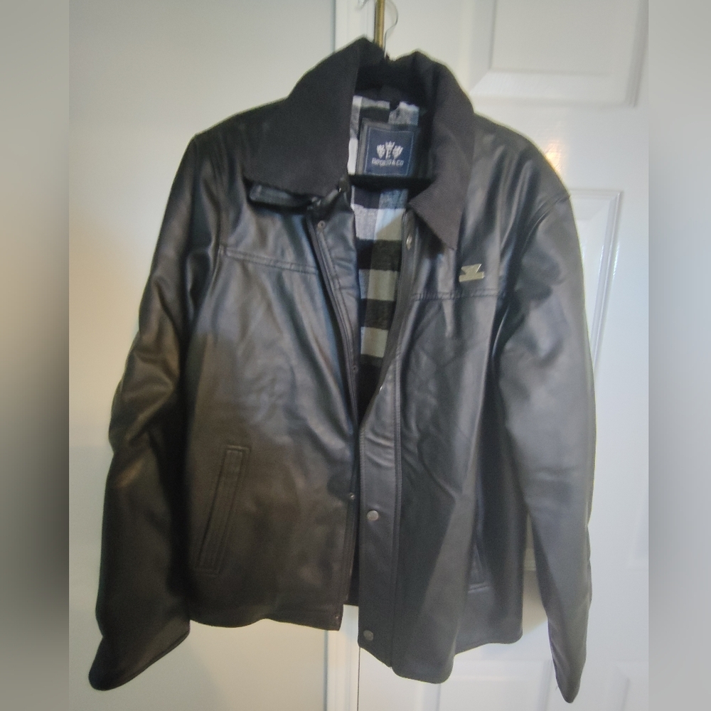 Vintage Emporio & Co Men’s Italian Leather Jacket XXL Black New Never Worn